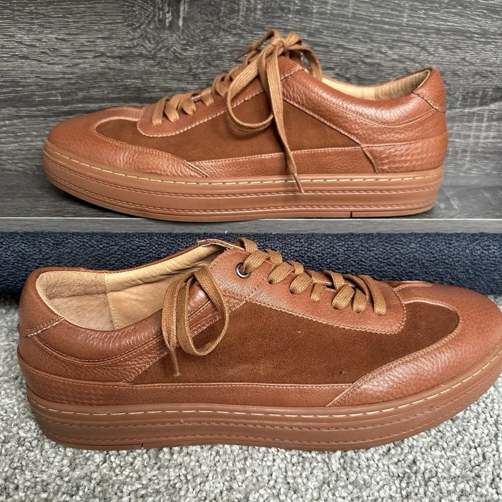 Marc Nolan Captain Brown Leather & Suede Casual Slip-On Sneaker Loafer Sz14